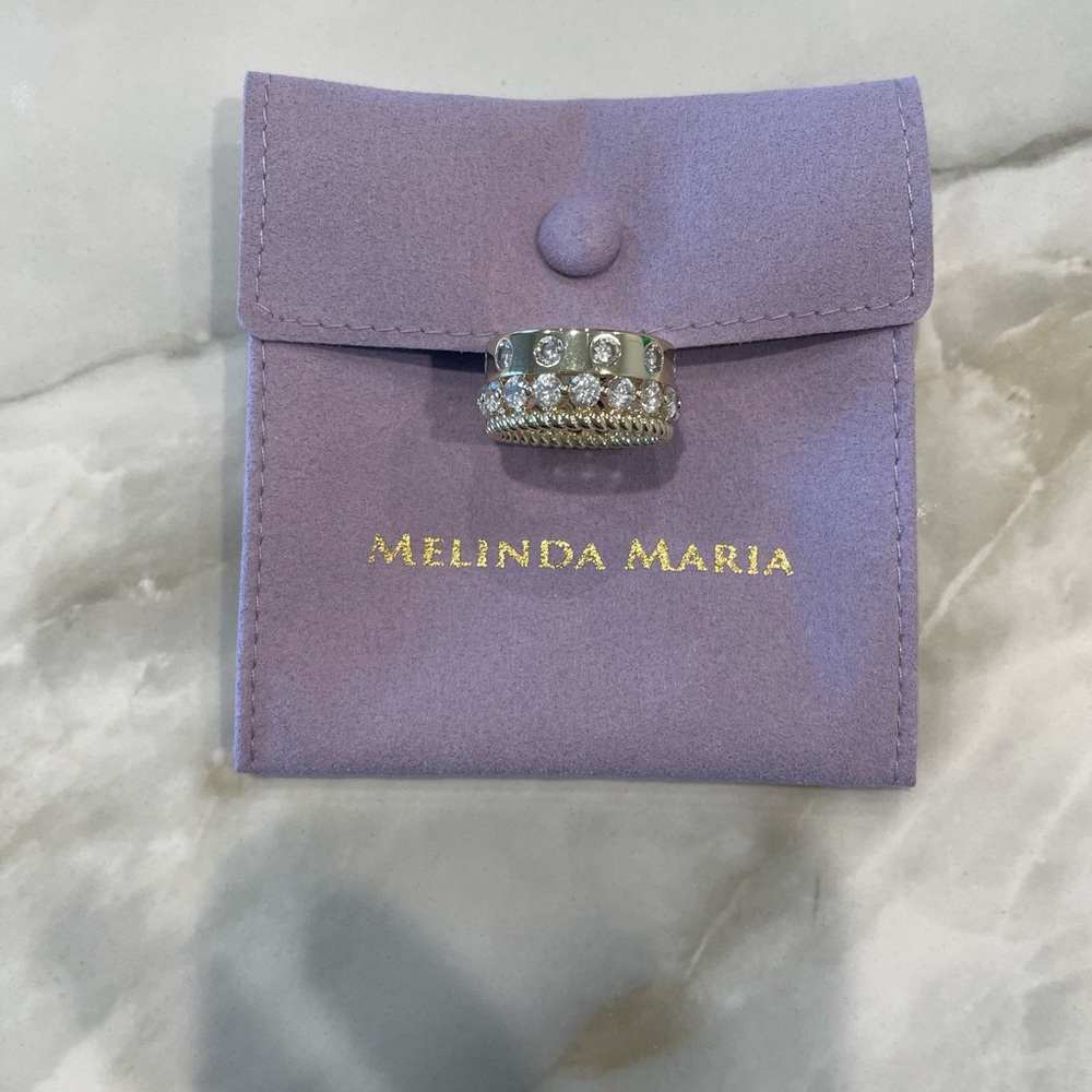 NWOT Melinda Maria Gold “Ashley Venice Ring” Size 8 - Picture 2 of 7